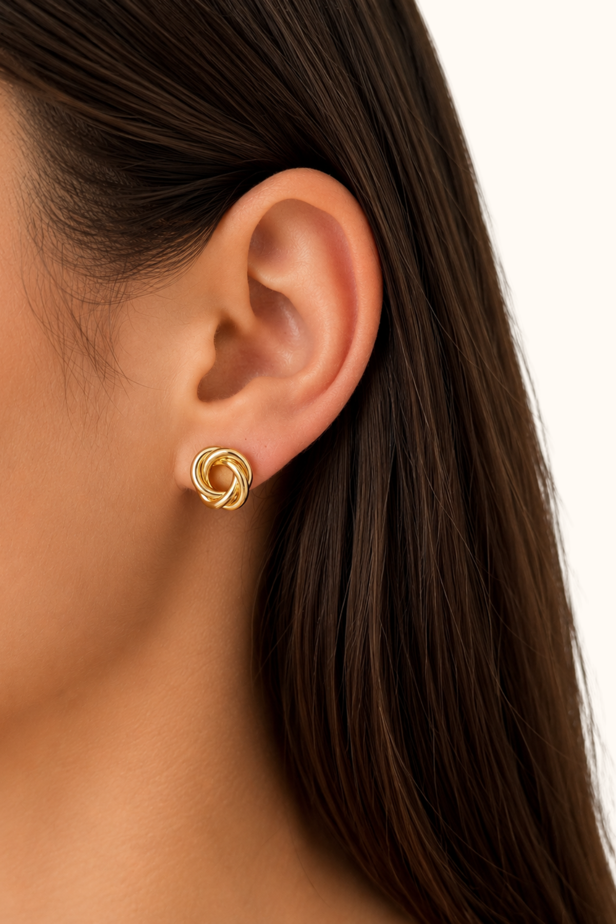 Knot gold earrings