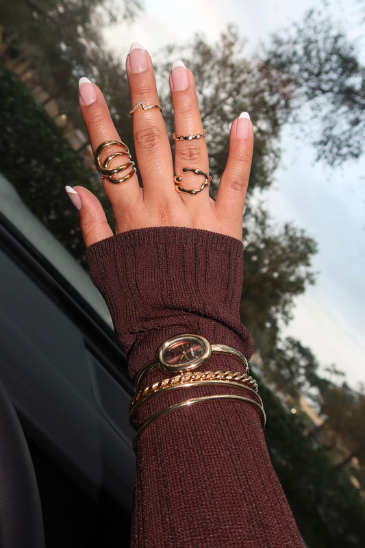 Classic vintage Watch gold & coffee