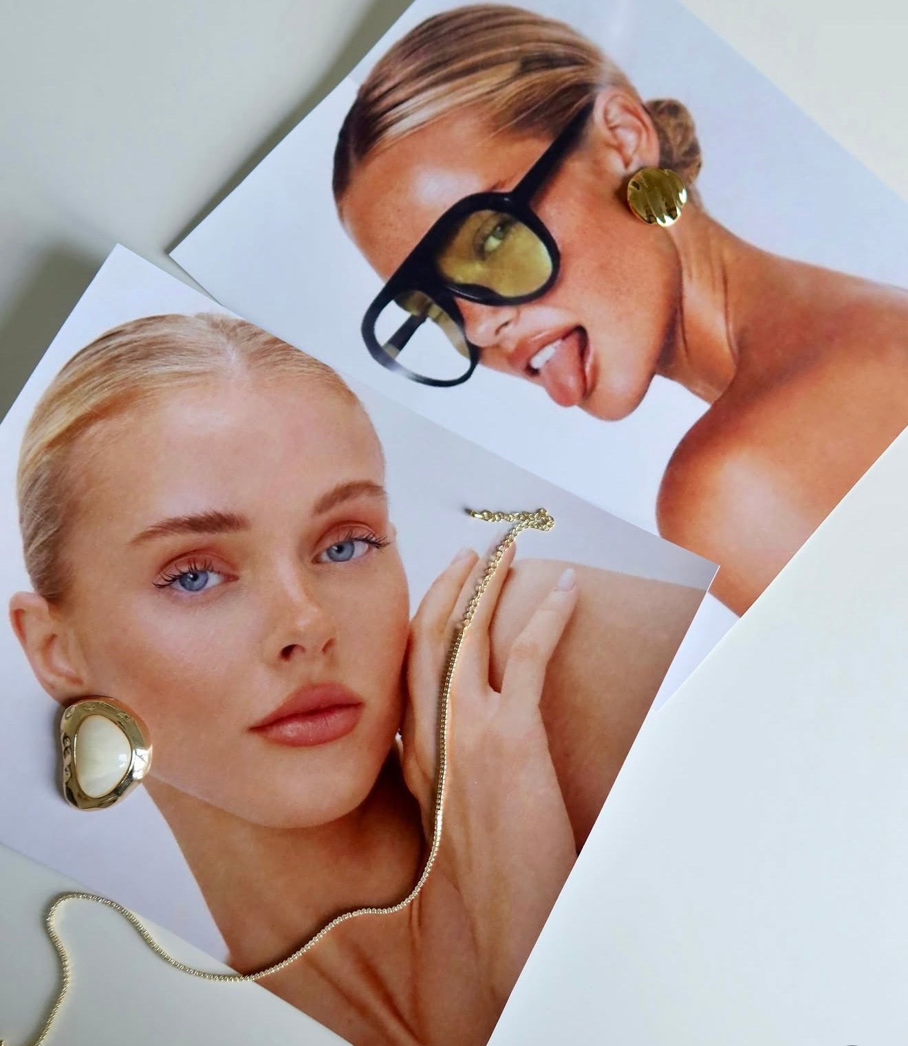 Ivory glow gold earring