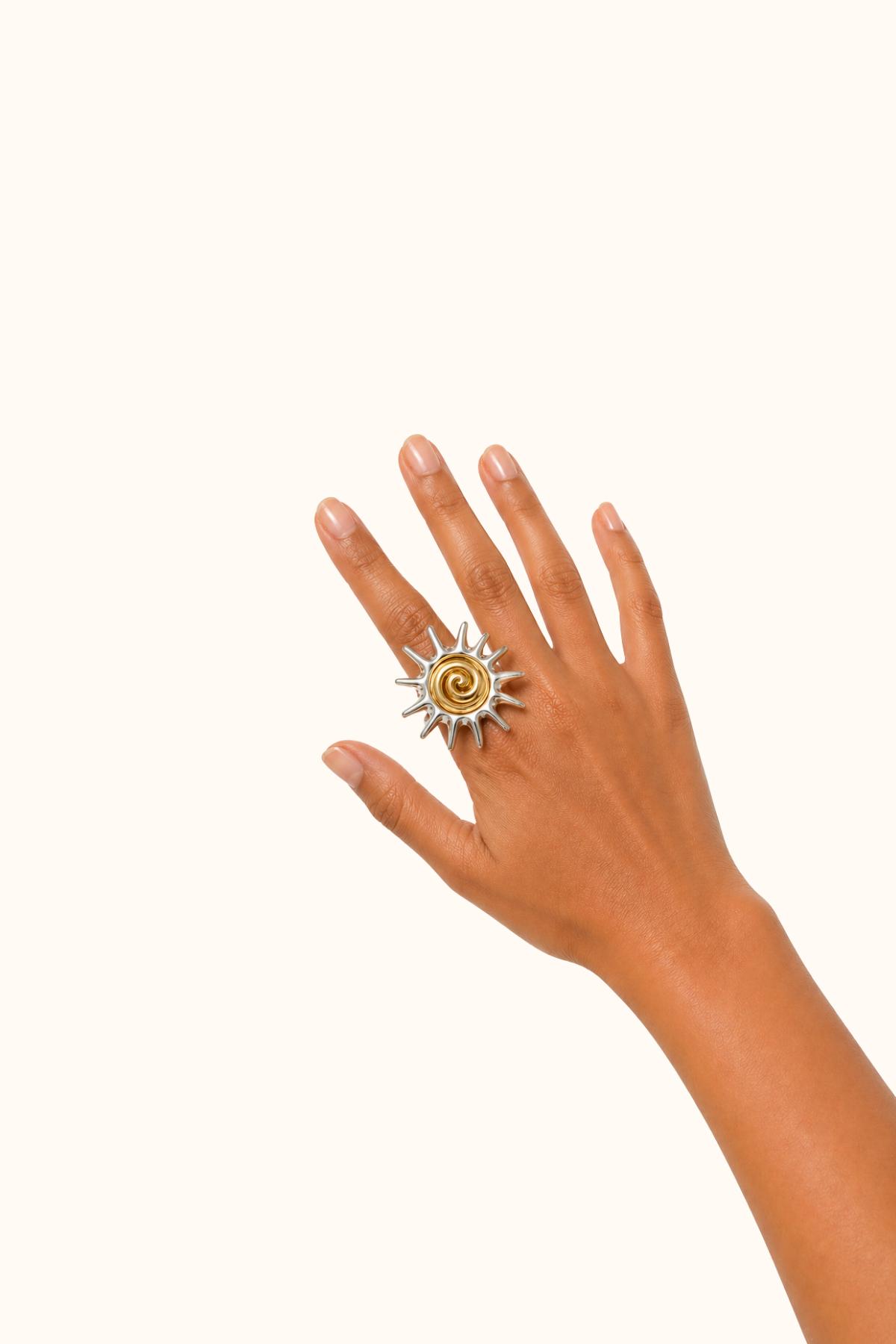 Solaris gold and silver ring