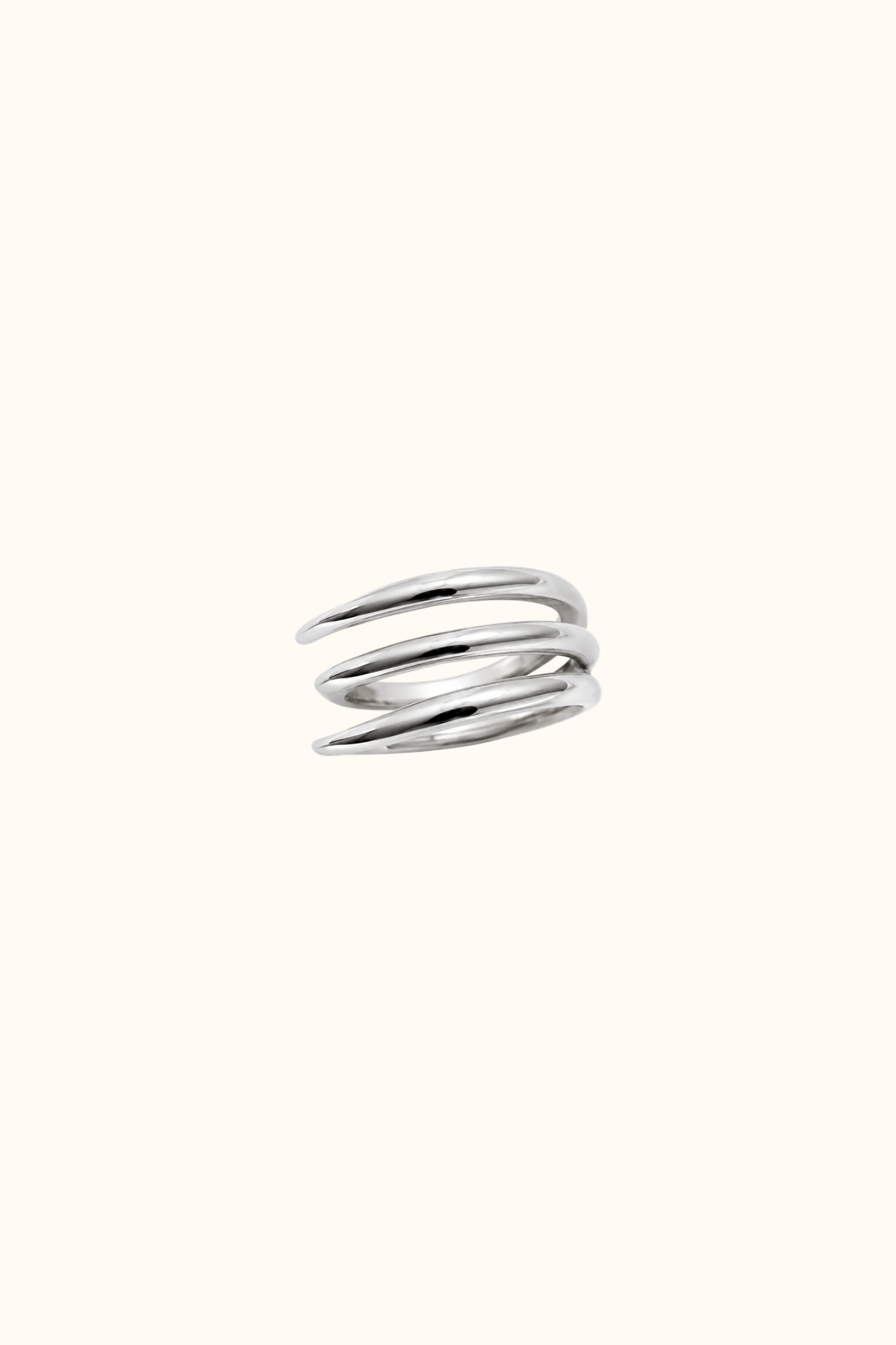 Triple wave silver ring