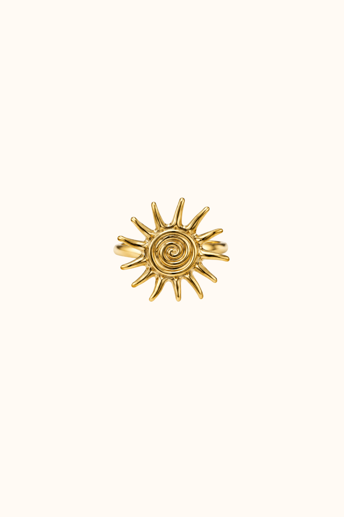 Sunburst gold ring