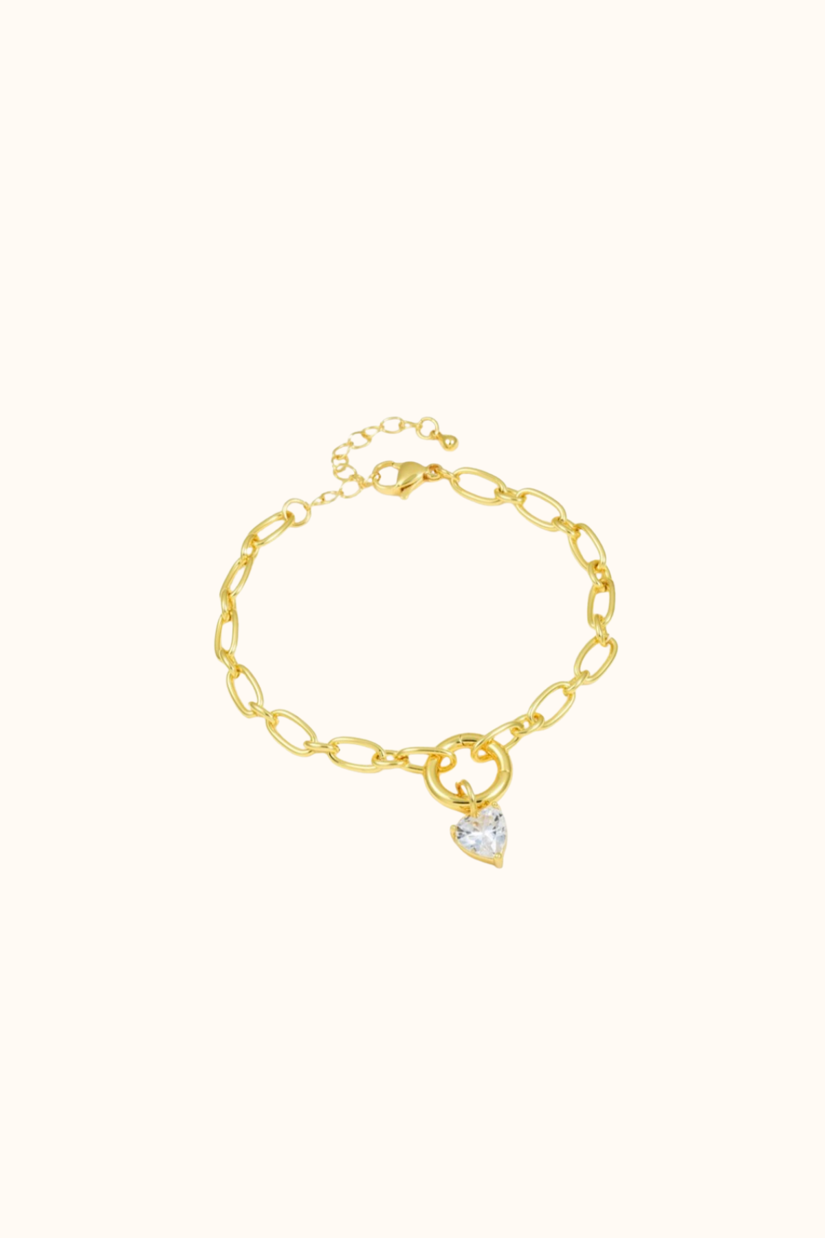 Heart zircons bracelet gold