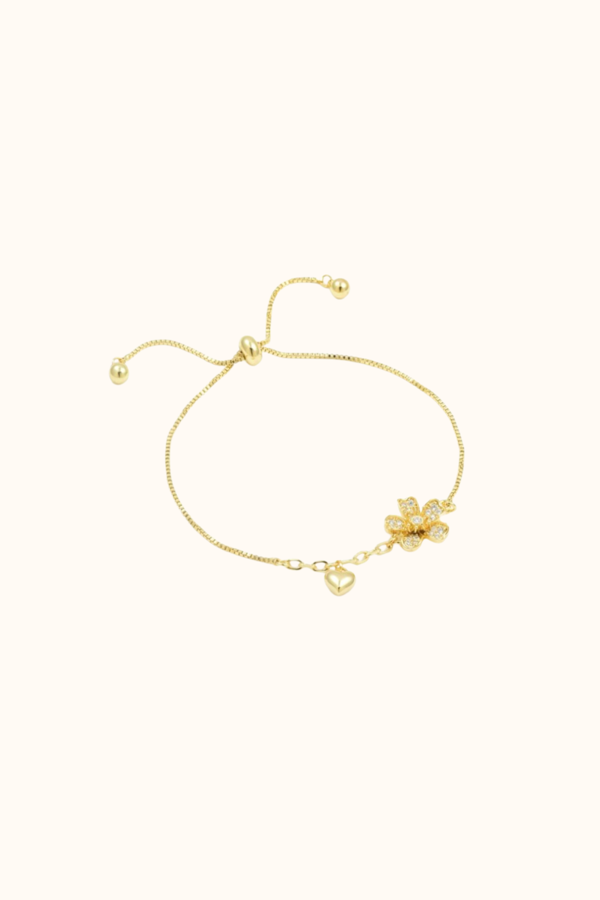 Delicate flower bracelet gold