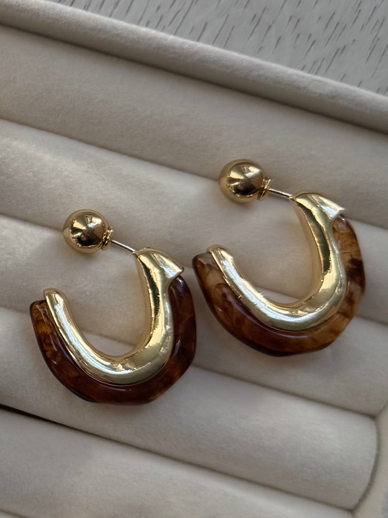 Brown acrylic earring