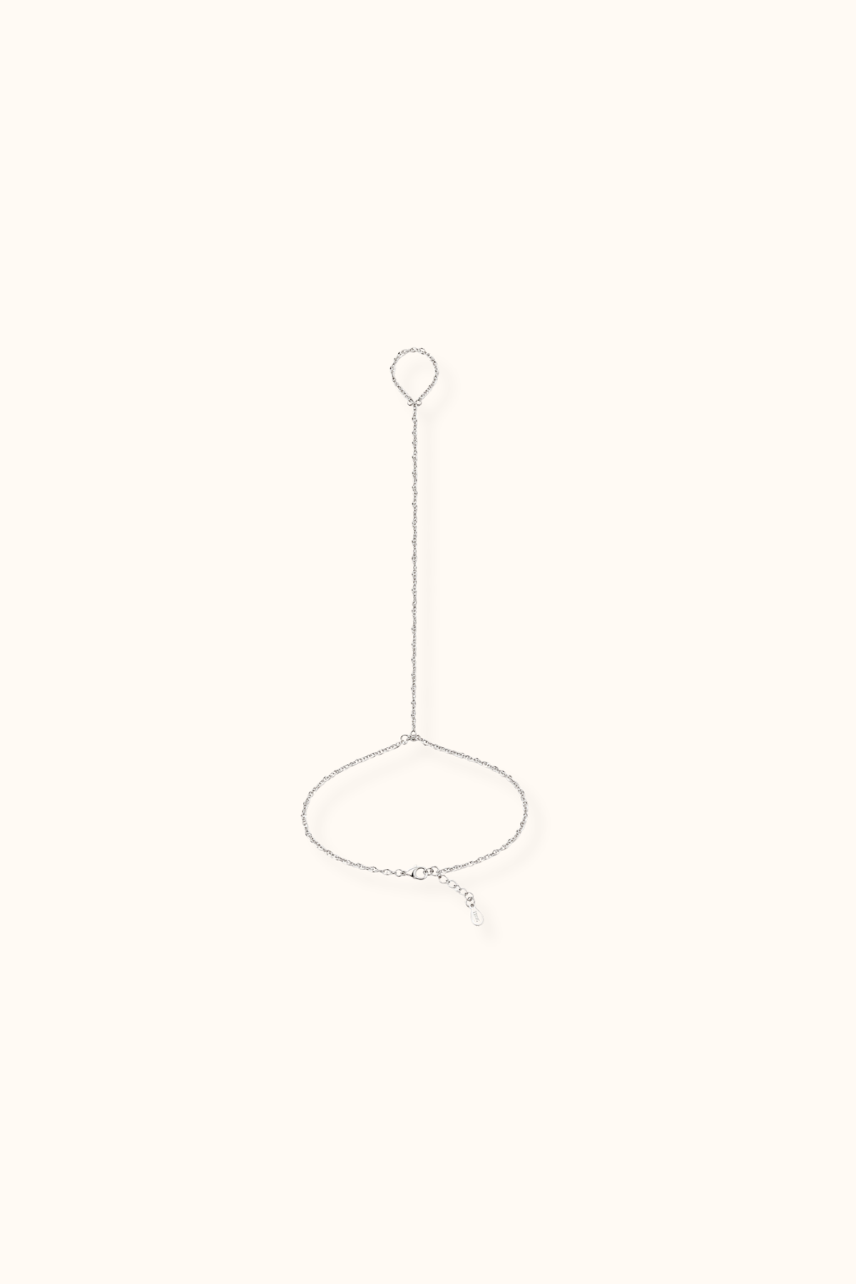 Minimal silver hand chain