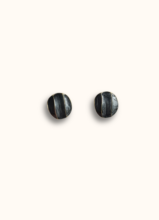 Black marble earring