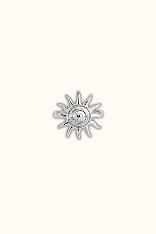 Silver sun ring