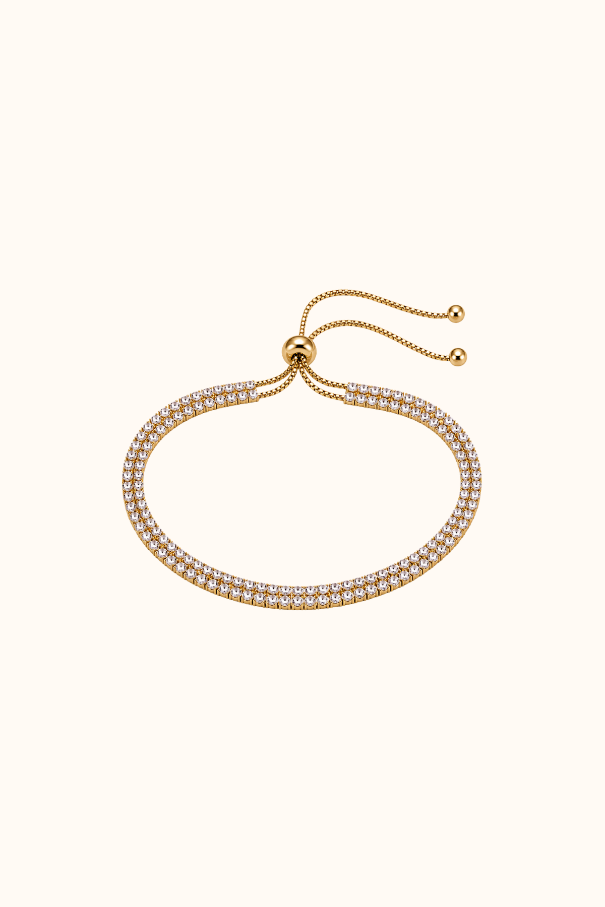 Tennis double gold bracelet