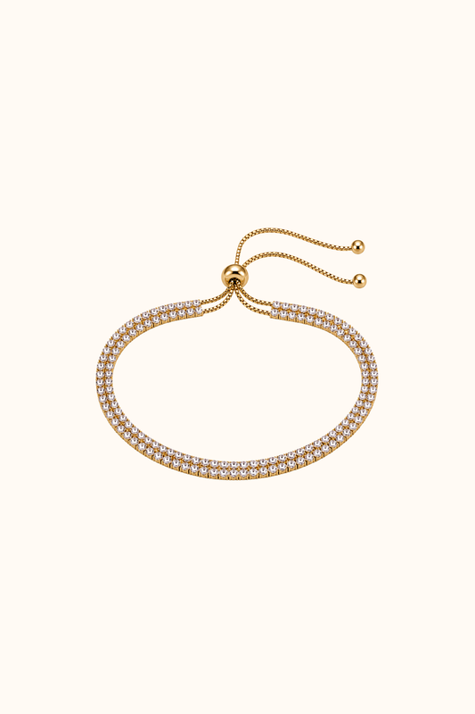 Tennis double gold bracelet