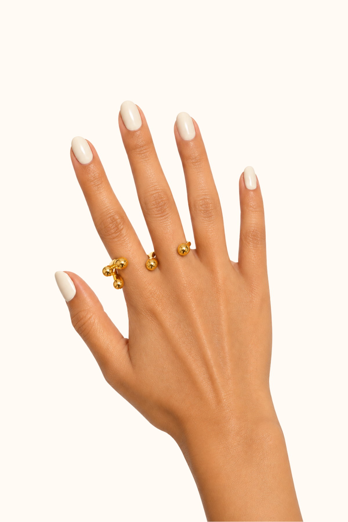 Double drop gold ring