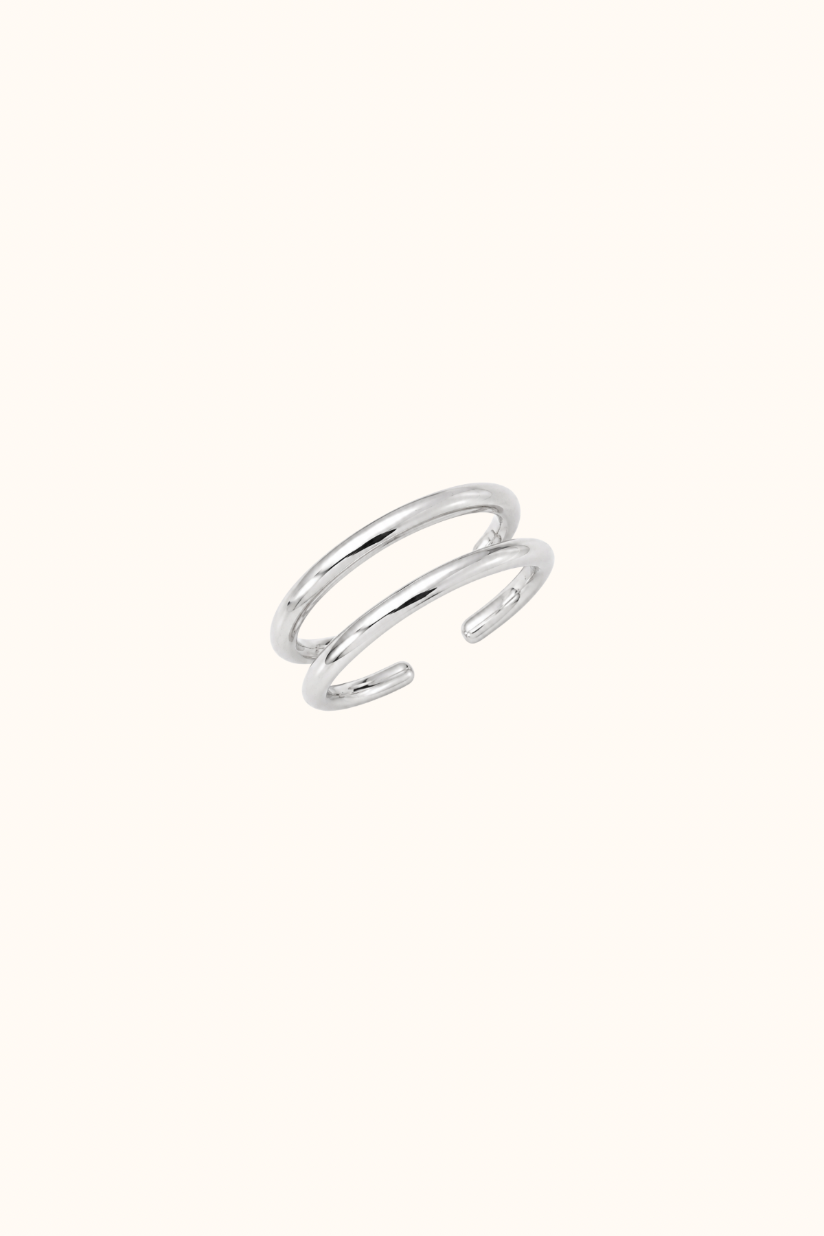 Double band silver ring