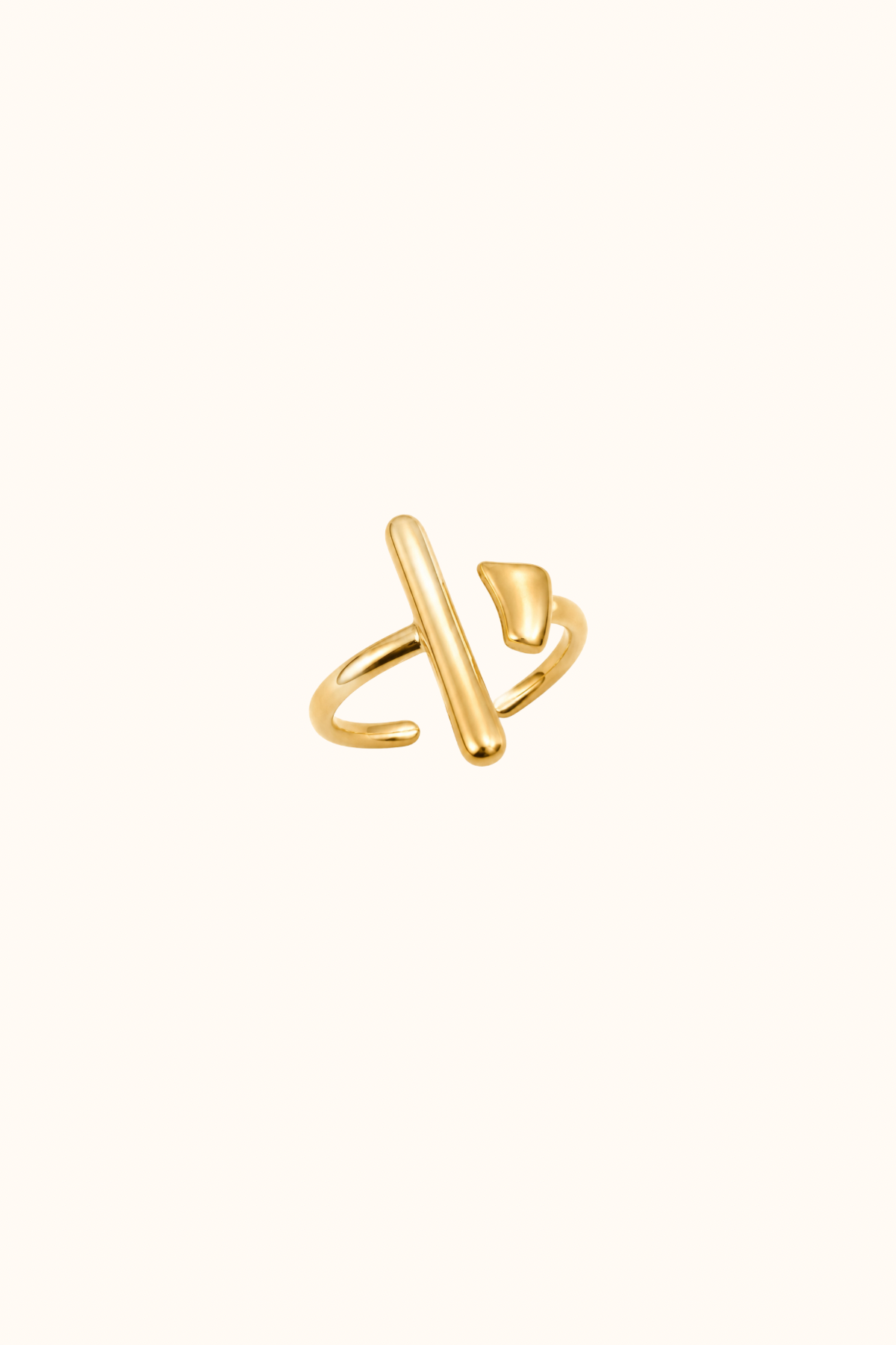 Geometric open gold ring