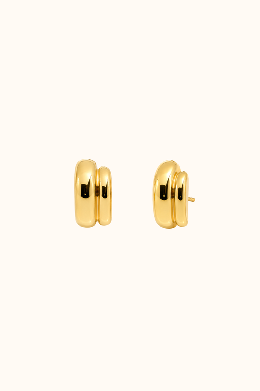 Double glam earring gold