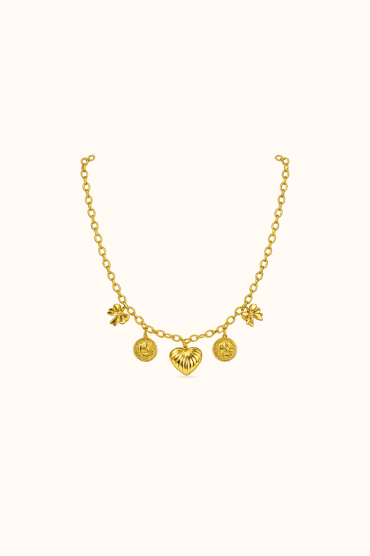 Charm necklace gold