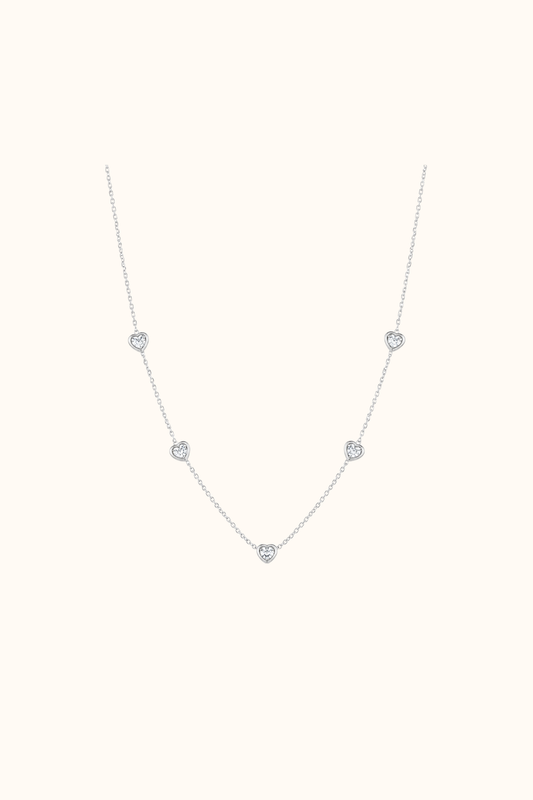 Heart  delicate necklace silver