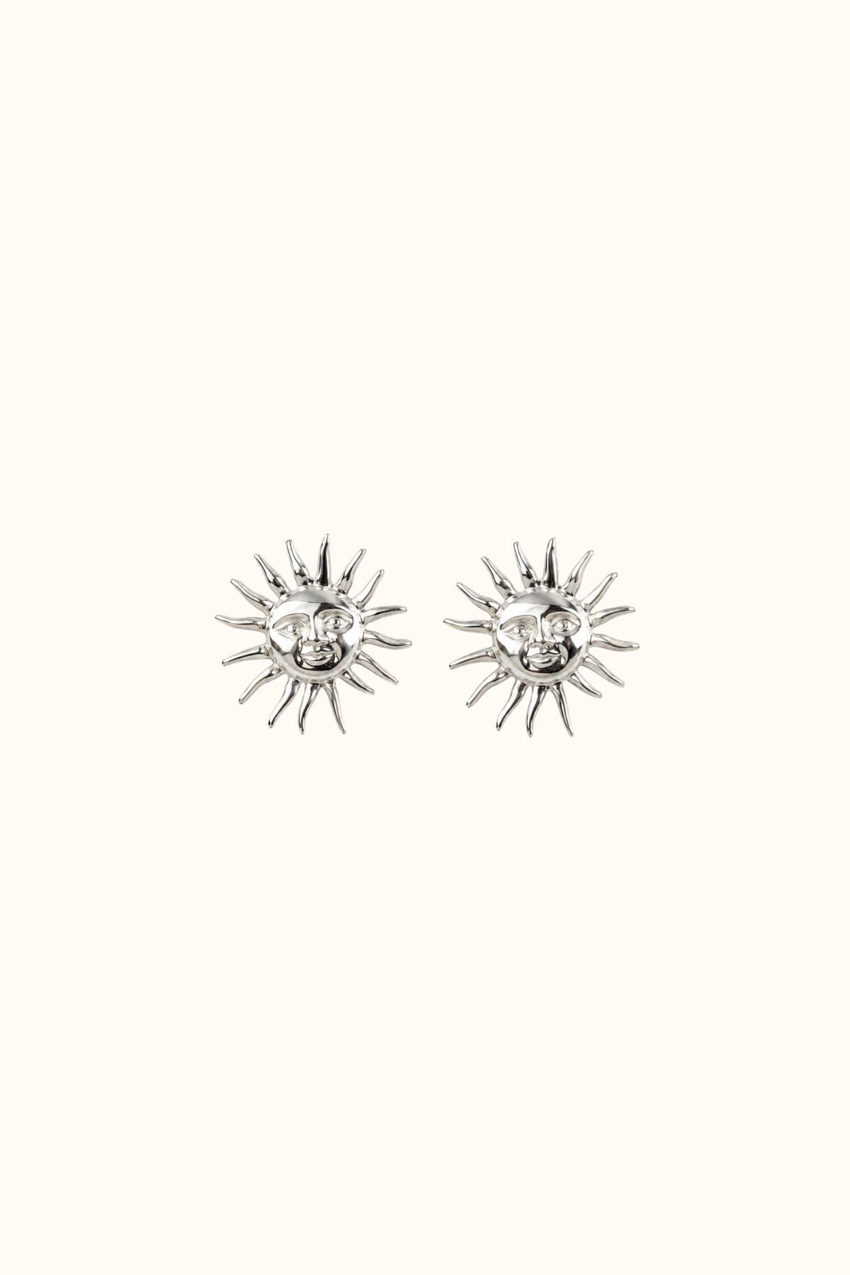 Sun silver earring