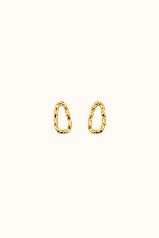 Opal gold earring